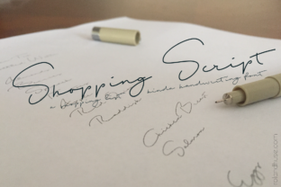 Shopping Script Font for Handmade Labels & Crafts