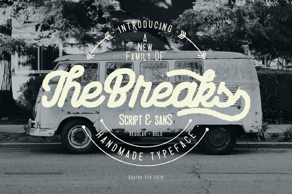 The Breaks Font: Retro Display Typeface for Crafters
